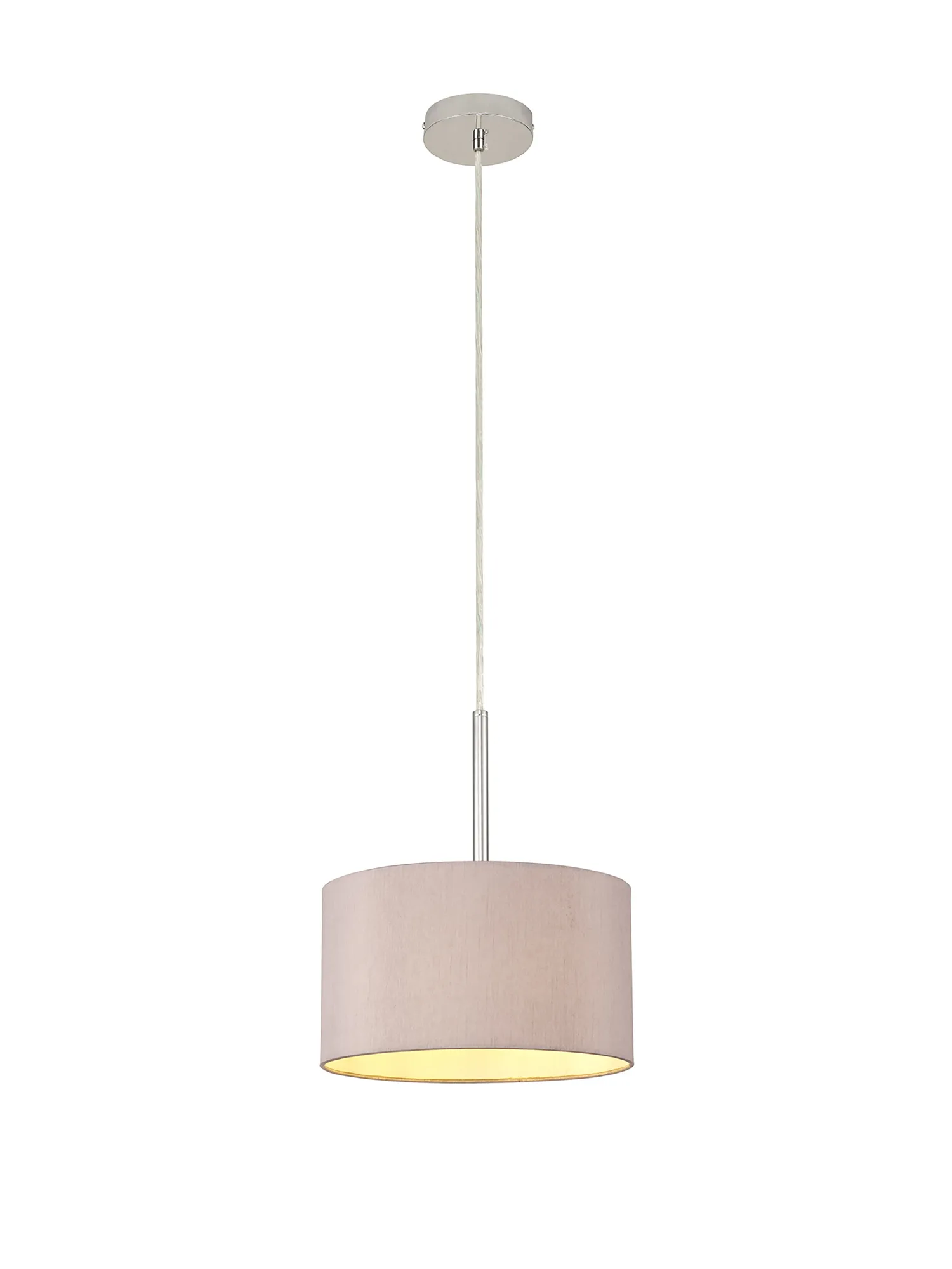Baymont 30cm Pendant 1 Light Polished Chrome, Taupe/Halo Gold DK0121  Deco Baymont CH TA